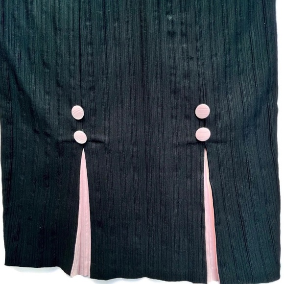 Stop Staring! Y2K Pin-Up Rockabilly Black & Pink Wiggle Pencil Shift Dress Sz XL - Picture 7 of 8